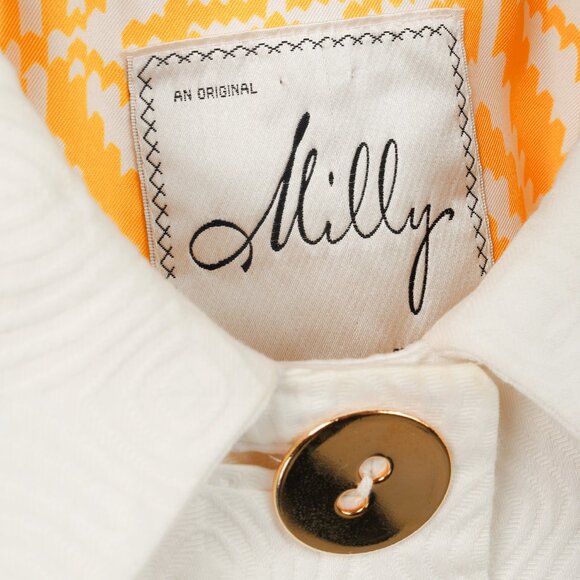 Milly SS/08 Runway White Cotton-Jacquard Cropped Jacket - Picture 10 of 11